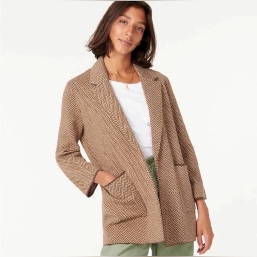 J. Crew Sophie Sweater Blazer Chevron Minimalist Classic Soft Girl Oversized